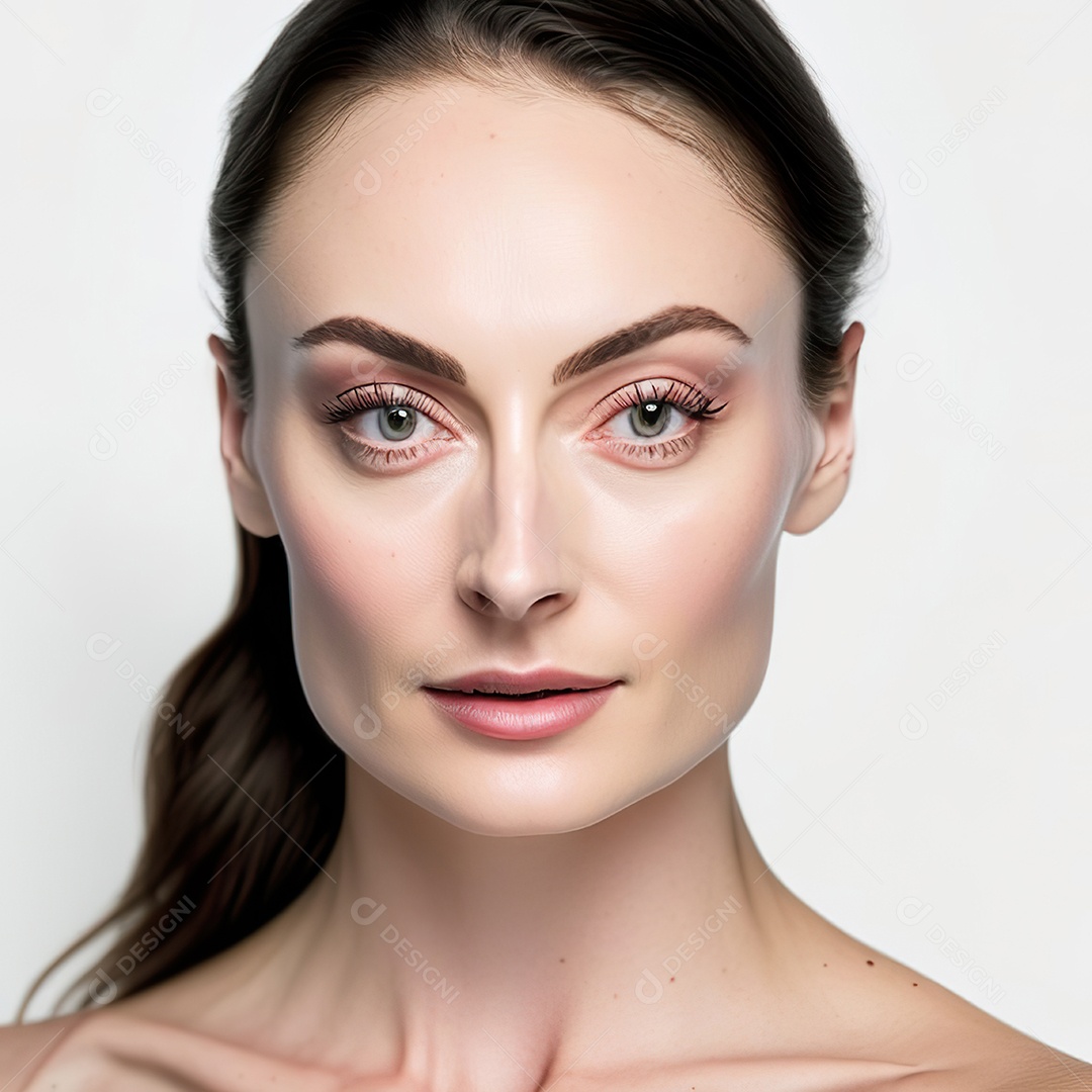 Retrato de uma mulher com rosto detalhado de malha