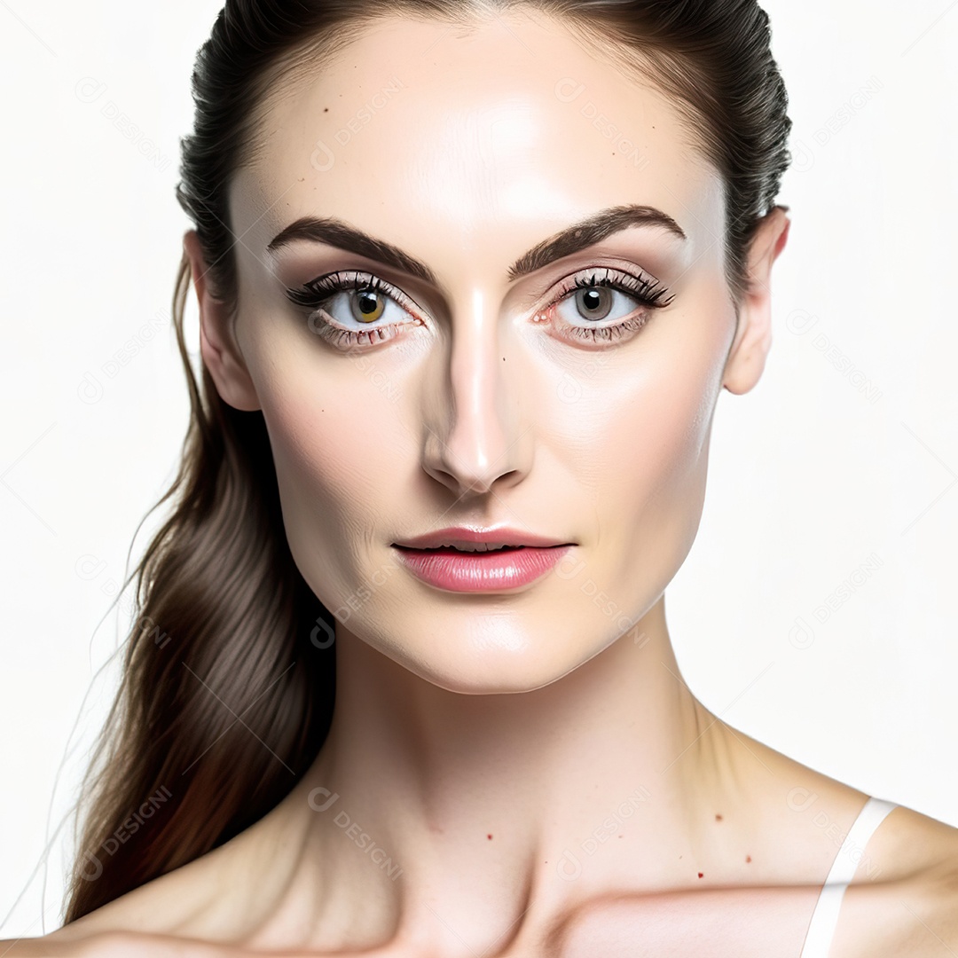 Retrato de uma mulher com rosto detalhado de malha