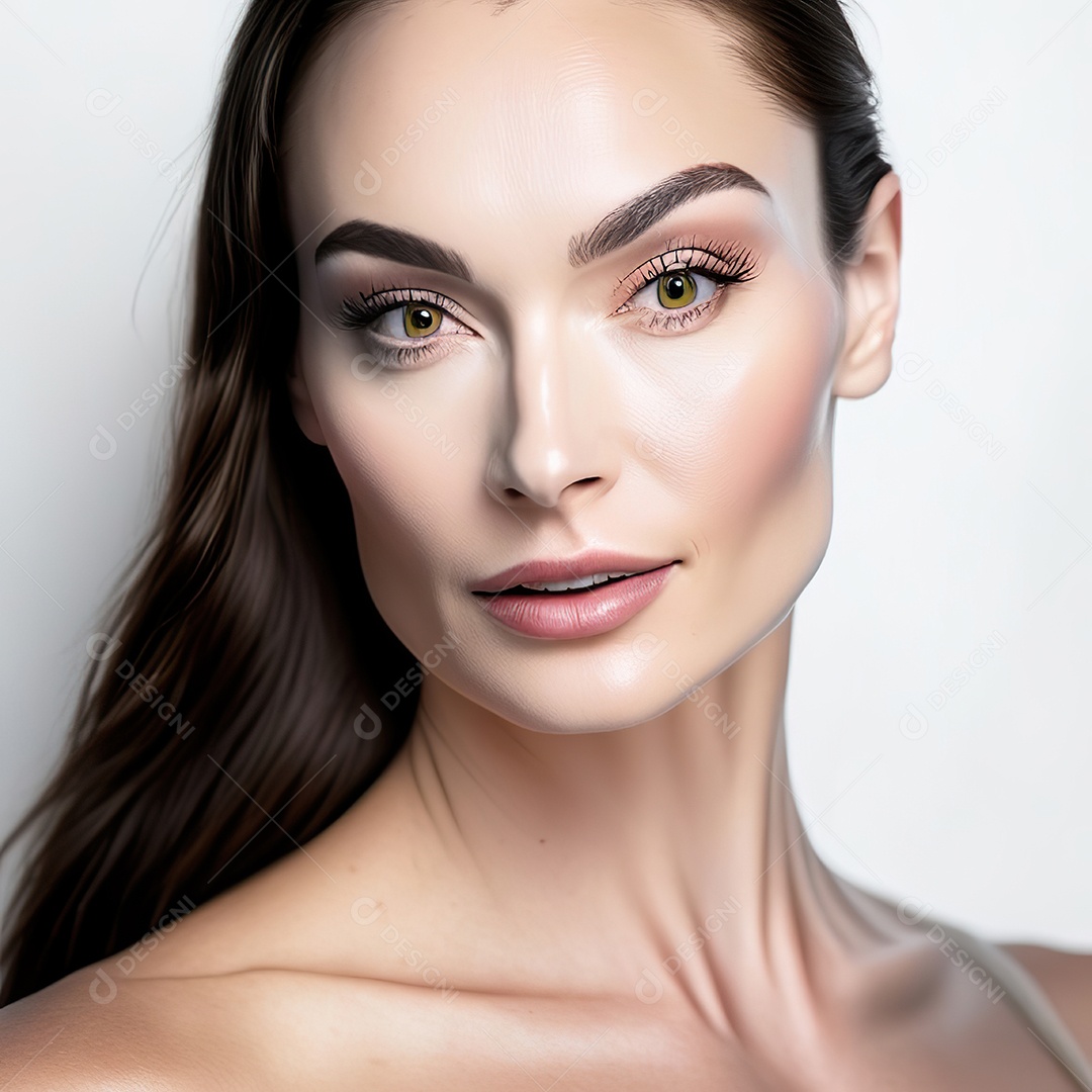 Retrato de uma mulher com rosto detalhado de malha