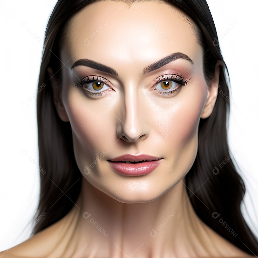 Retrato realista de uma linda mulher jovem