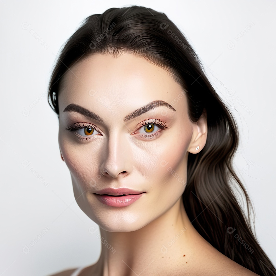 Retrato de uma mulher com rosto detalhado de malha