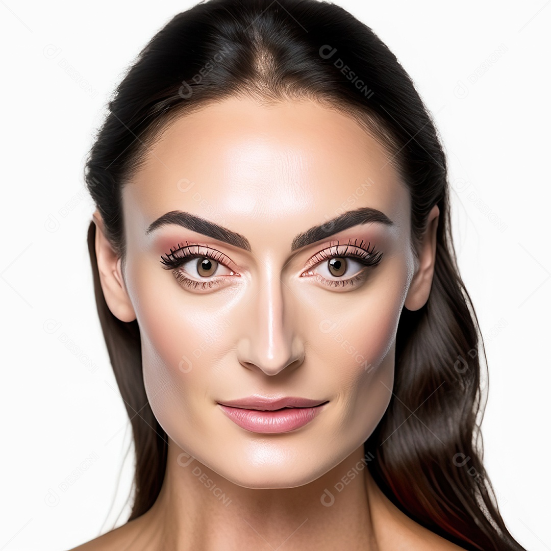 Retrato de uma mulher com rosto detalhado de malha