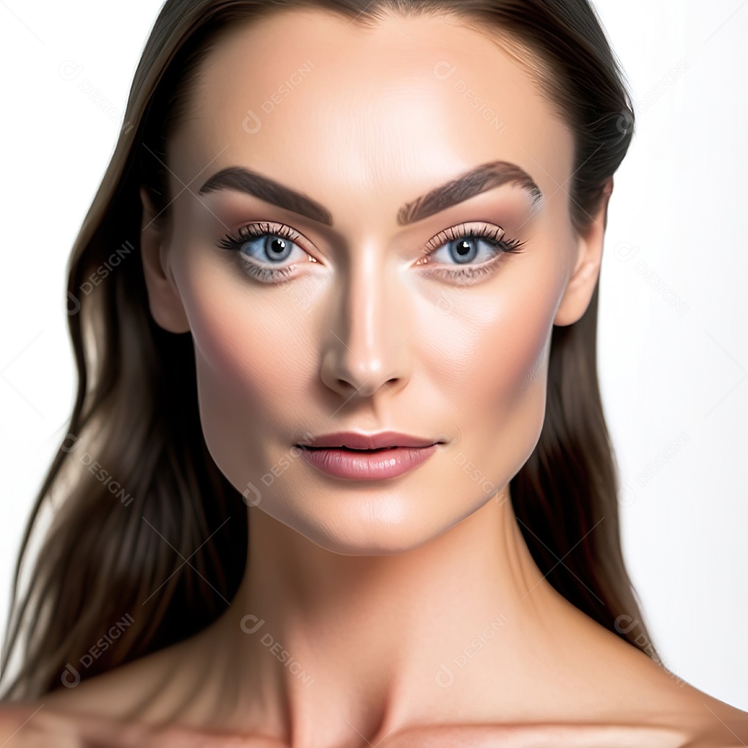 Retrato de uma mulher com rosto detalhado de malha