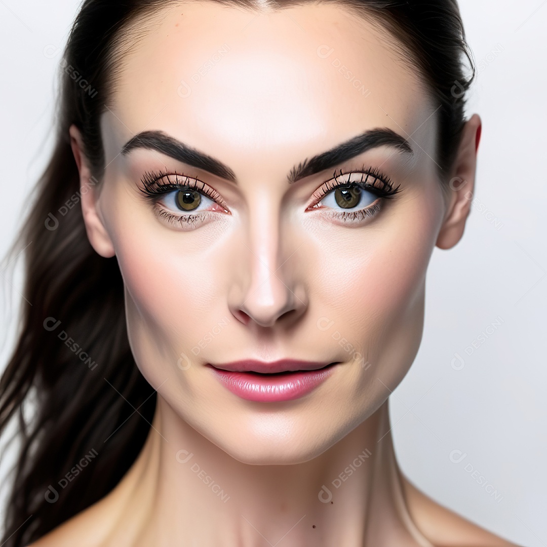 Retrato de uma mulher com rosto detalhado de malha