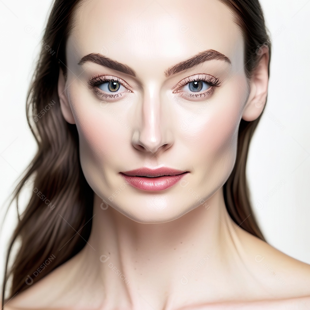 Retrato de uma mulher com rosto detalhado de malha