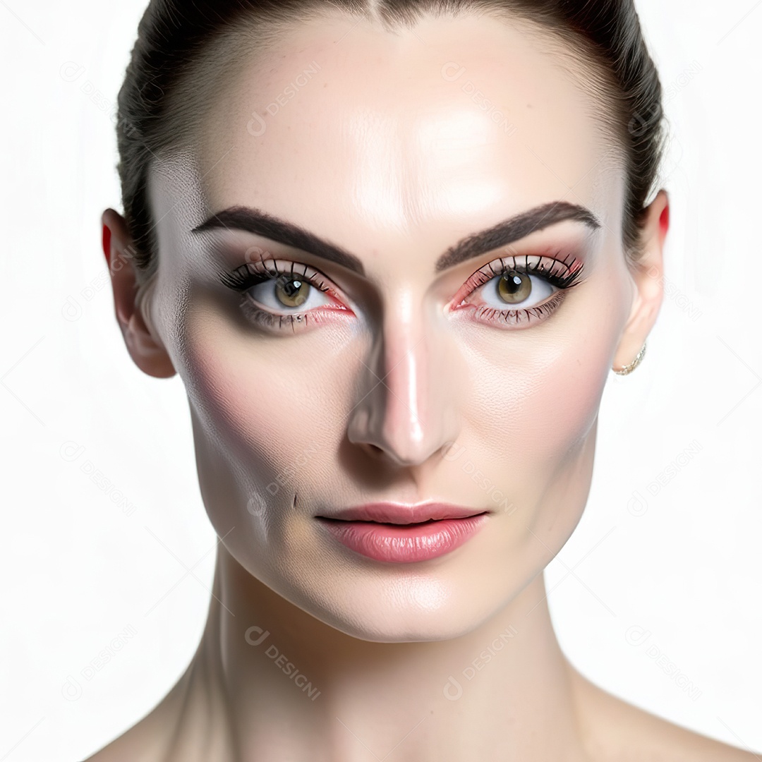 Retrato de uma mulher com rosto detalhado de malha