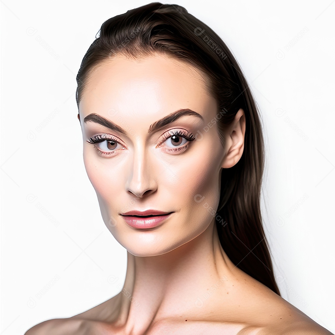 Retrato de uma mulher com rosto detalhado de malha