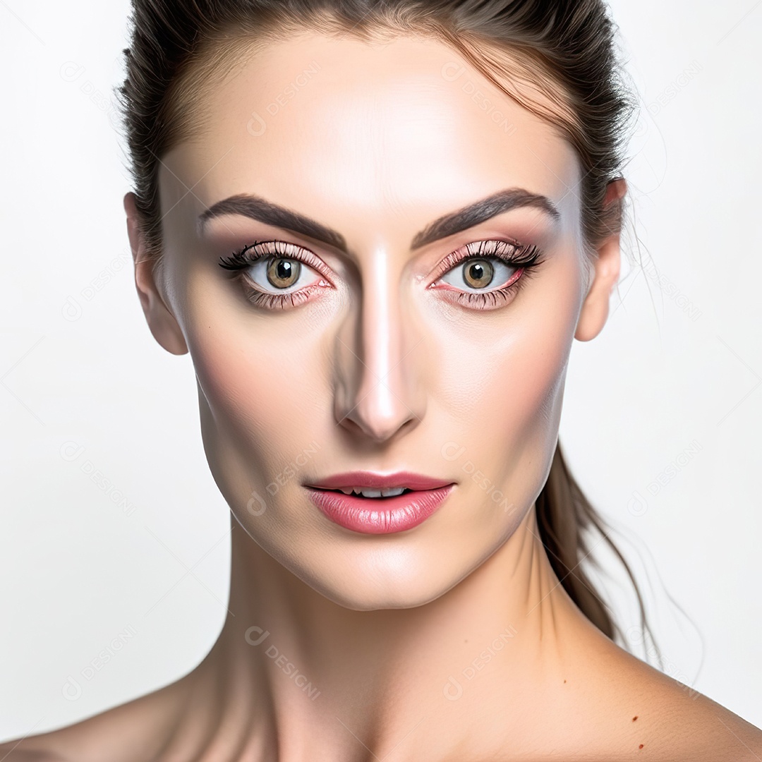 Retrato de uma mulher com rosto detalhado de malha