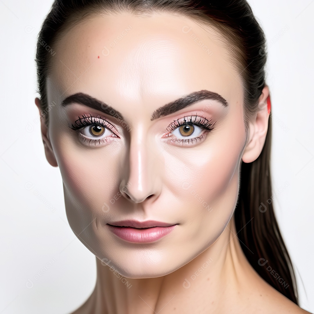 Retrato de uma mulher com rosto detalhado de malha