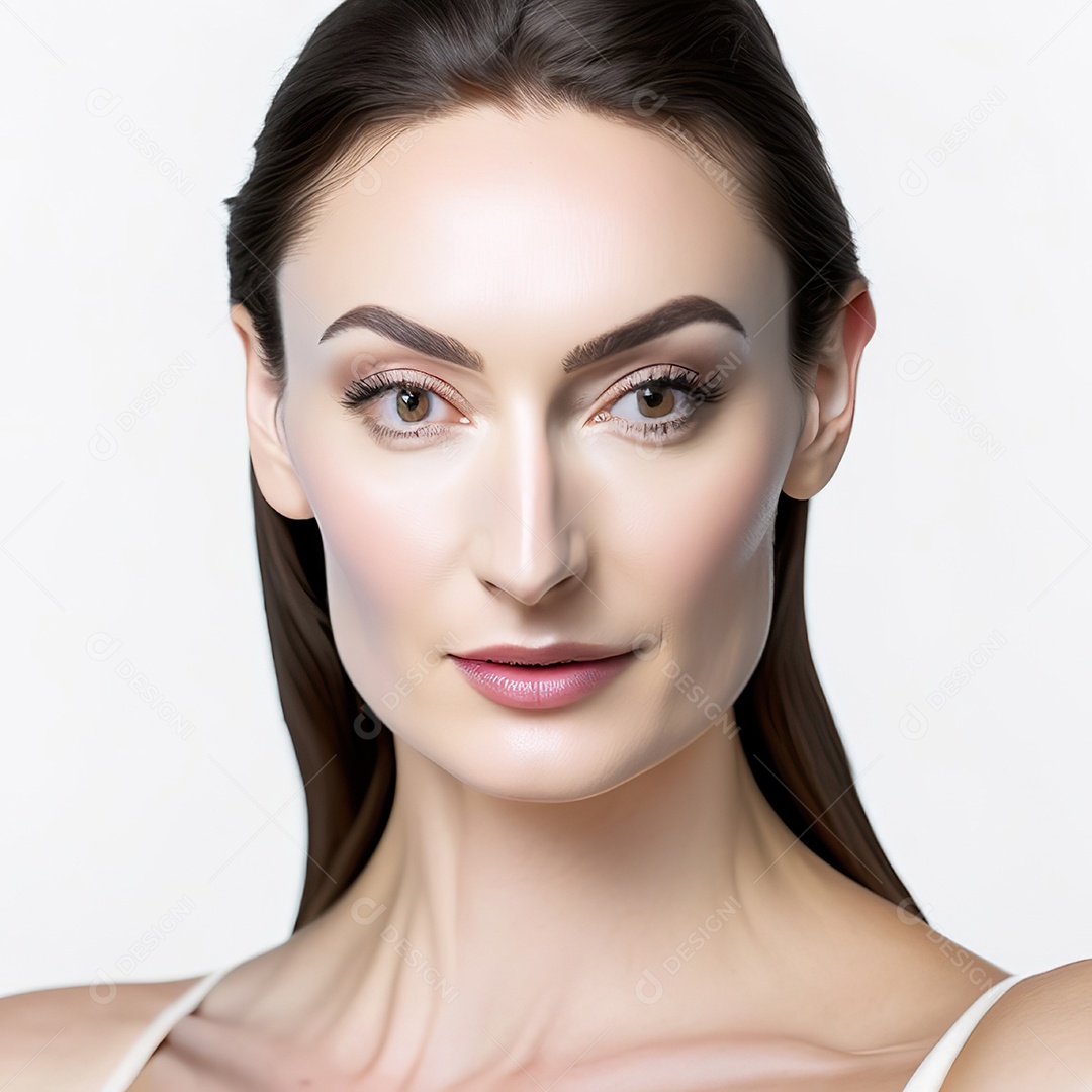 Retrato de uma mulher com rosto detalhado de malha