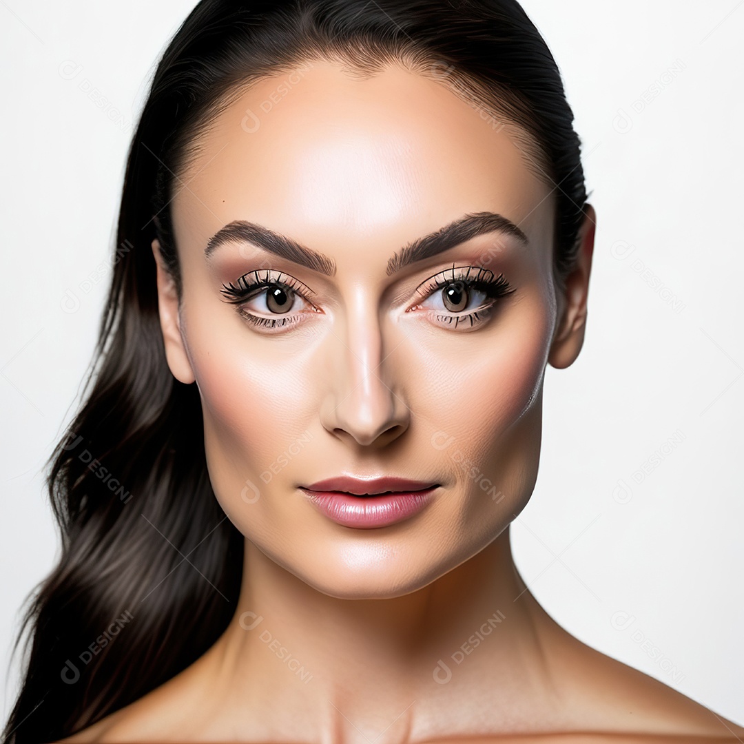 Retrato de uma mulher com rosto detalhado de malha