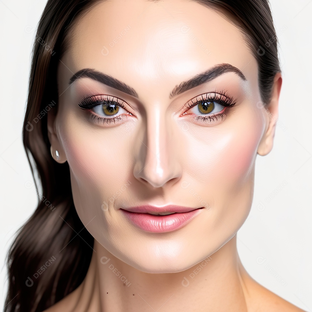 Retrato de uma mulher com rosto detalhado de malha