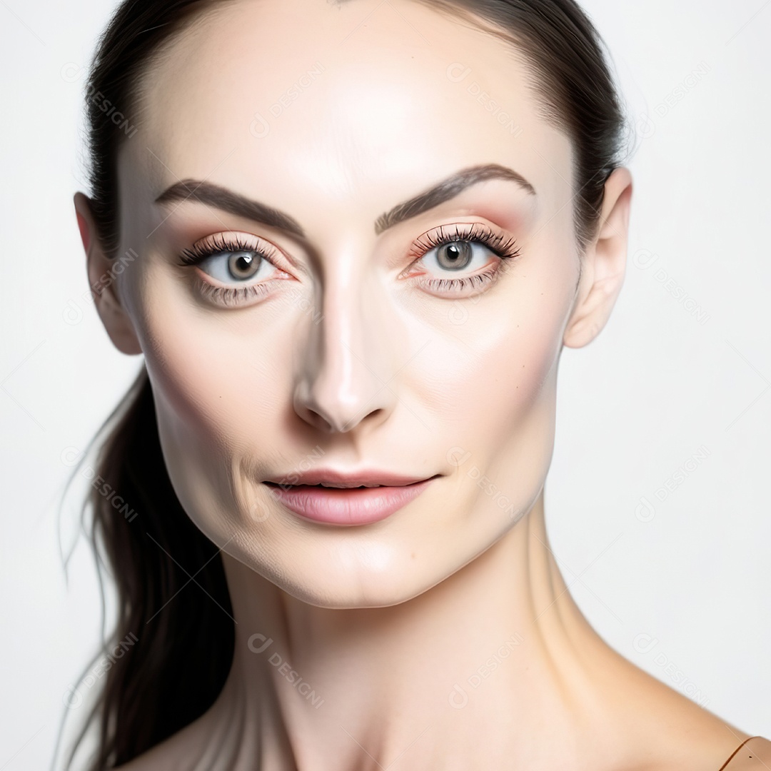 Retrato de uma mulher com rosto detalhado de malha