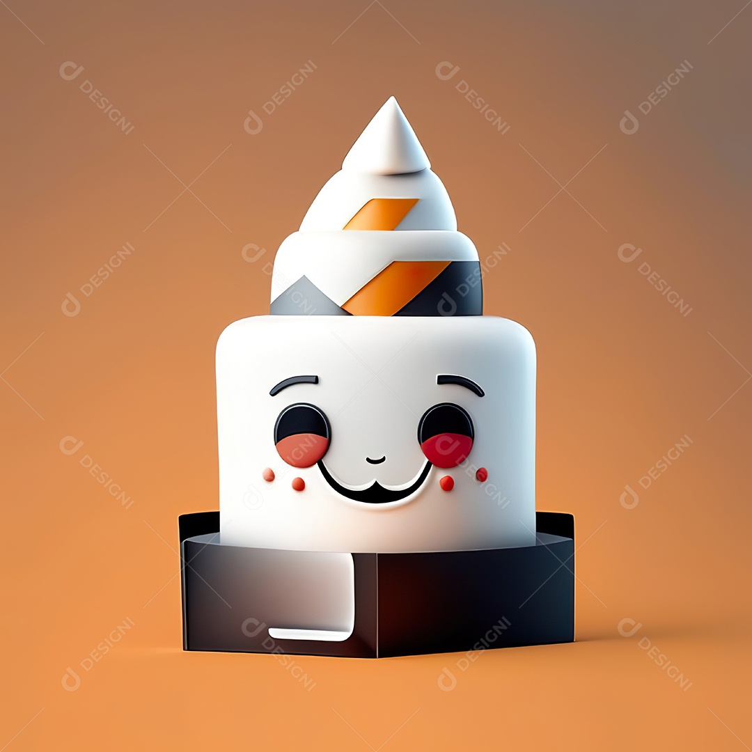 Mascote bolo minimalista