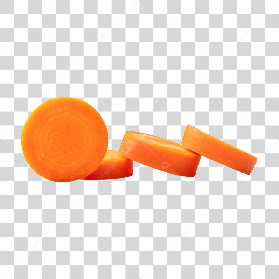 Cenoura Cortada em Rodelas PNG Transparente