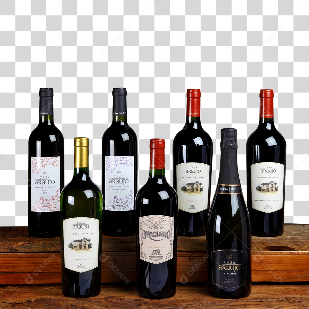 Litros de Vinho em Mesa PNG Transparente