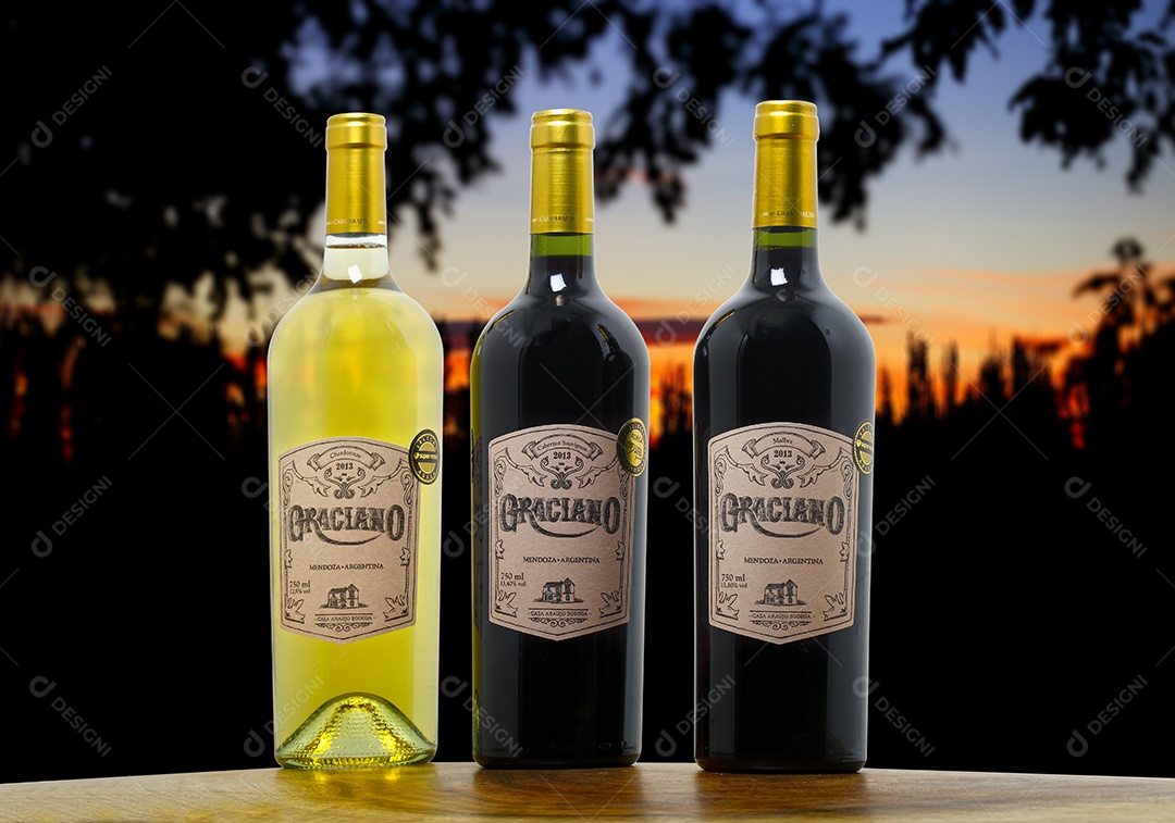 Garrafas de vinho tinto