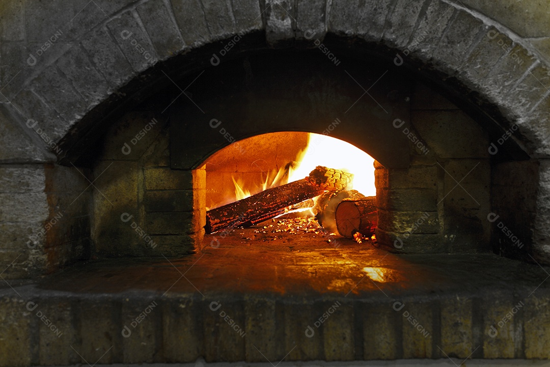 Detalhes de um forno a lenha