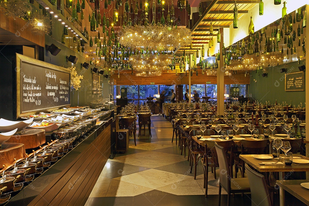 Interior de um bar restaurante moderno