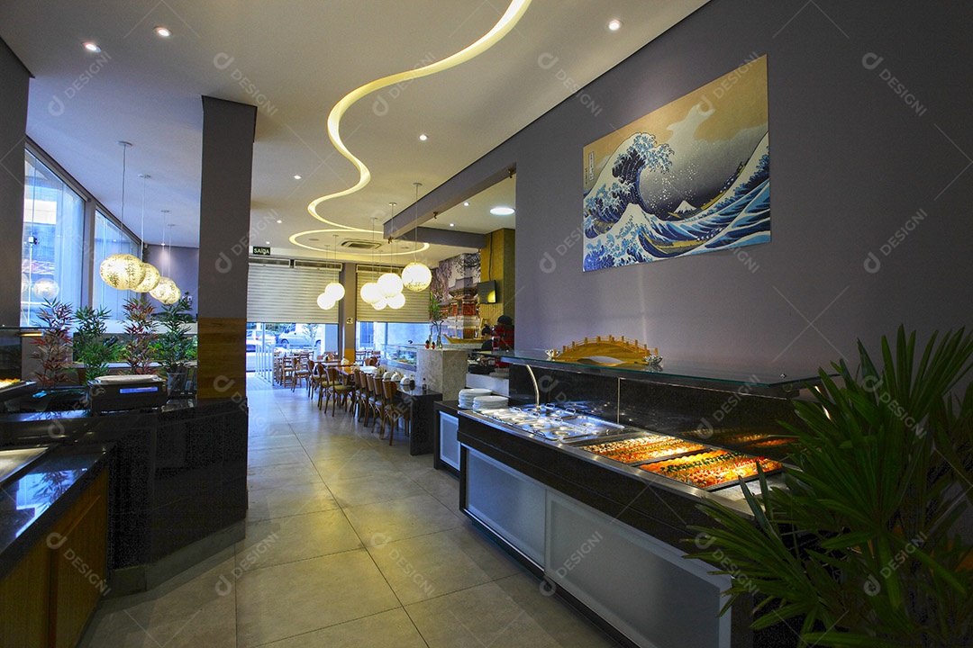 Interior de um restaurante lindo e aconchegante