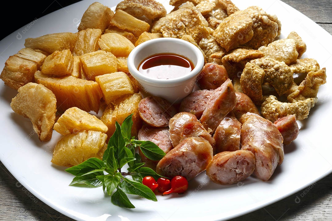 Prato com deliciosos petiscos