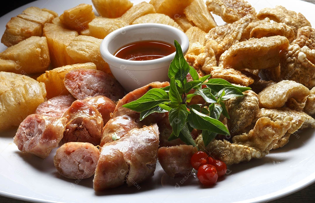 Prato com deliciosos petiscos