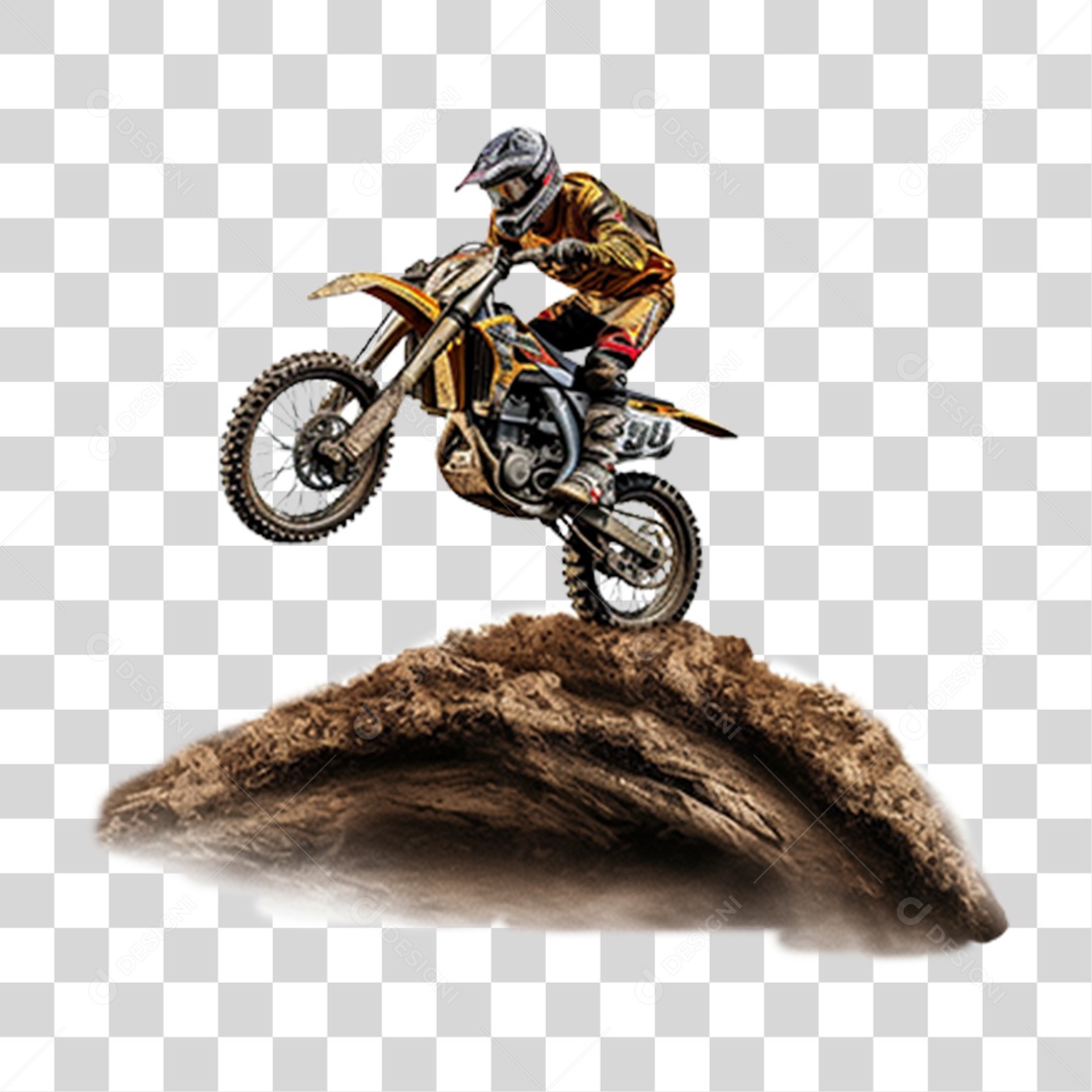 Piloto de Moto para Corrida de Motocross PNG Transparente