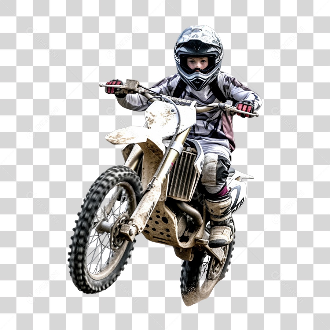 Piloto de Moto para Corrida de Motocross PNG Transparente