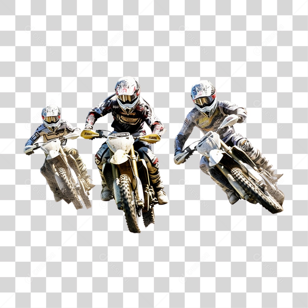 Piloto de Moto para Corrida de Motocross PNG Transparente