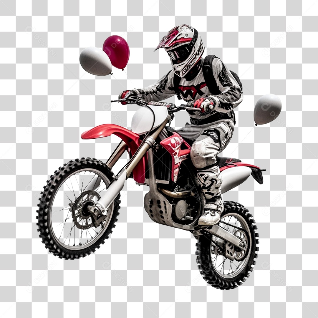 Piloto de Moto para Corrida de Motocross PNG Transparente