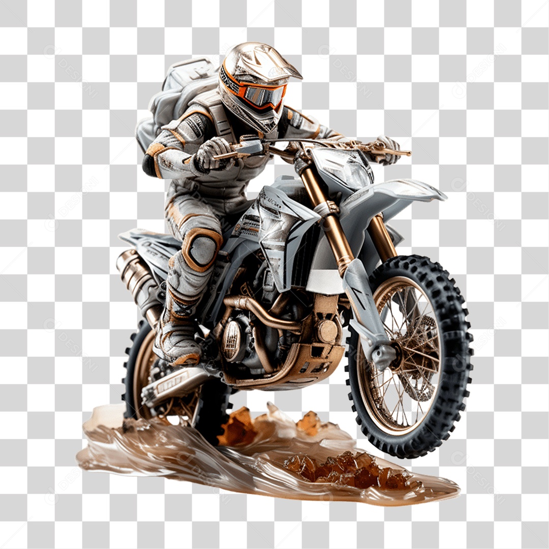 Piloto de Moto para Corrida de Motocross PNG Transparente