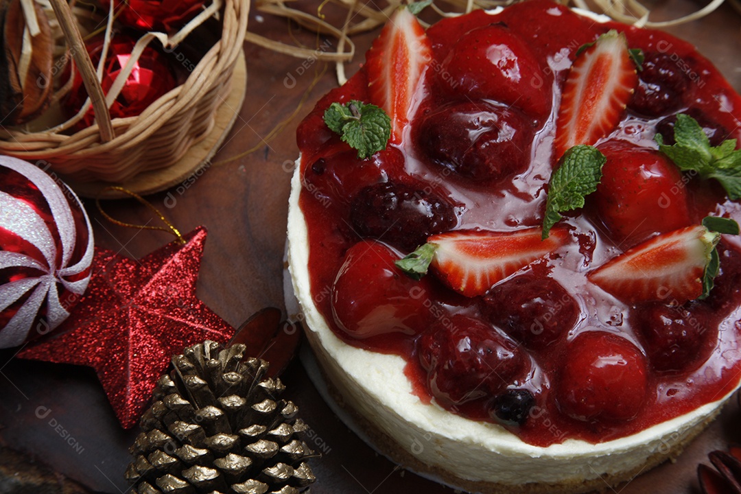 Deliciosa cheesecake de frutas vermelhas