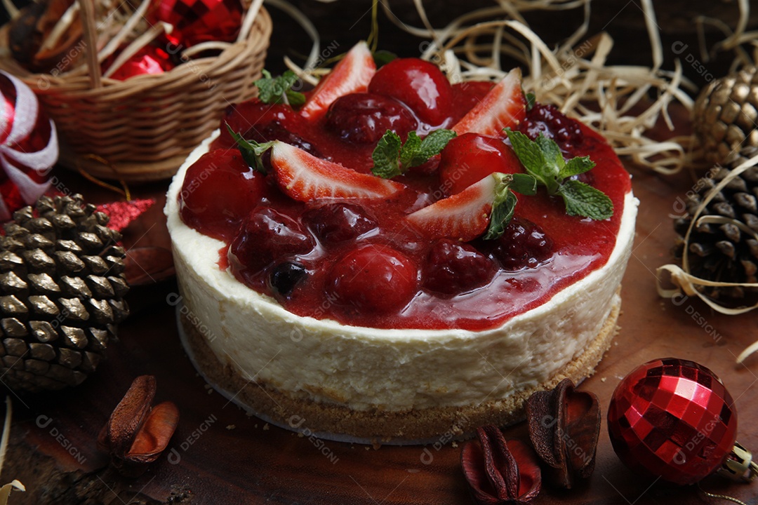 Deliciosa cheesecake de frutas vermelhas