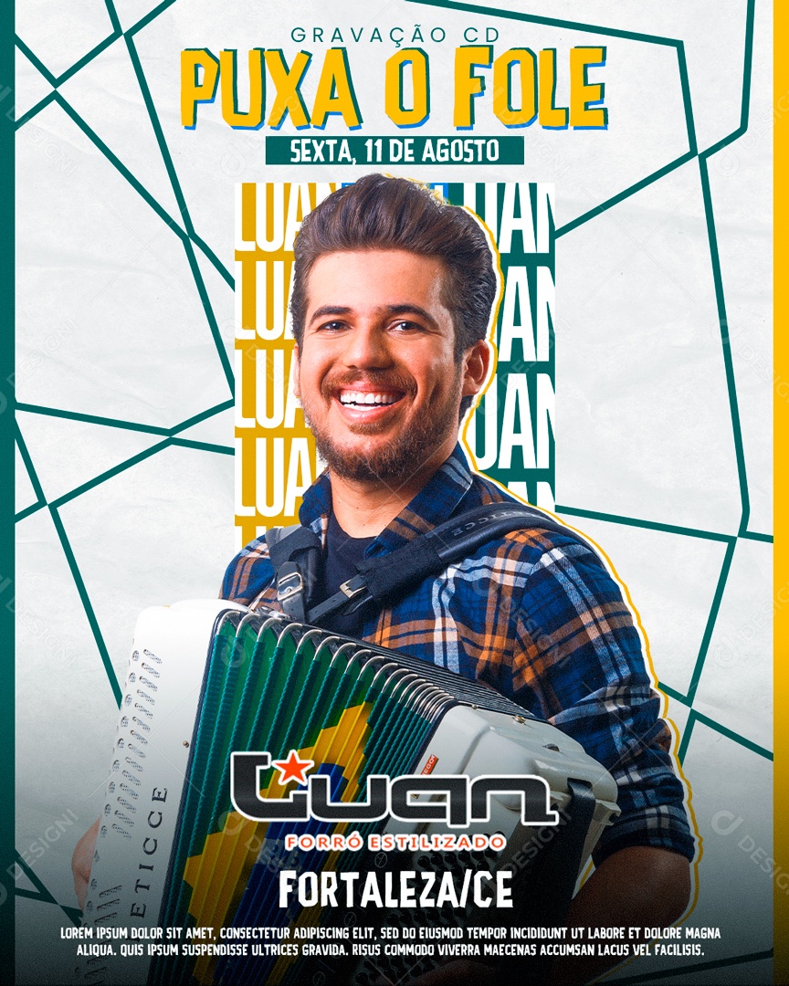 Flyer Puxa o Fole Social Media PSD Editável