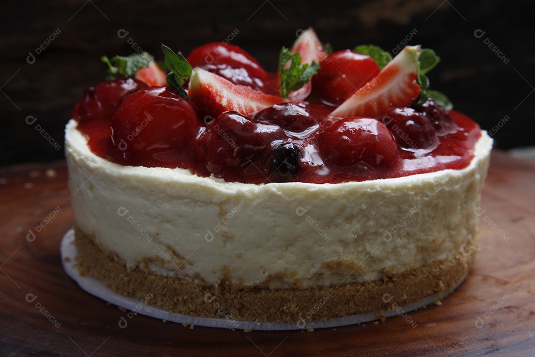 Deliciosa cheesecake de frutas vermelhas