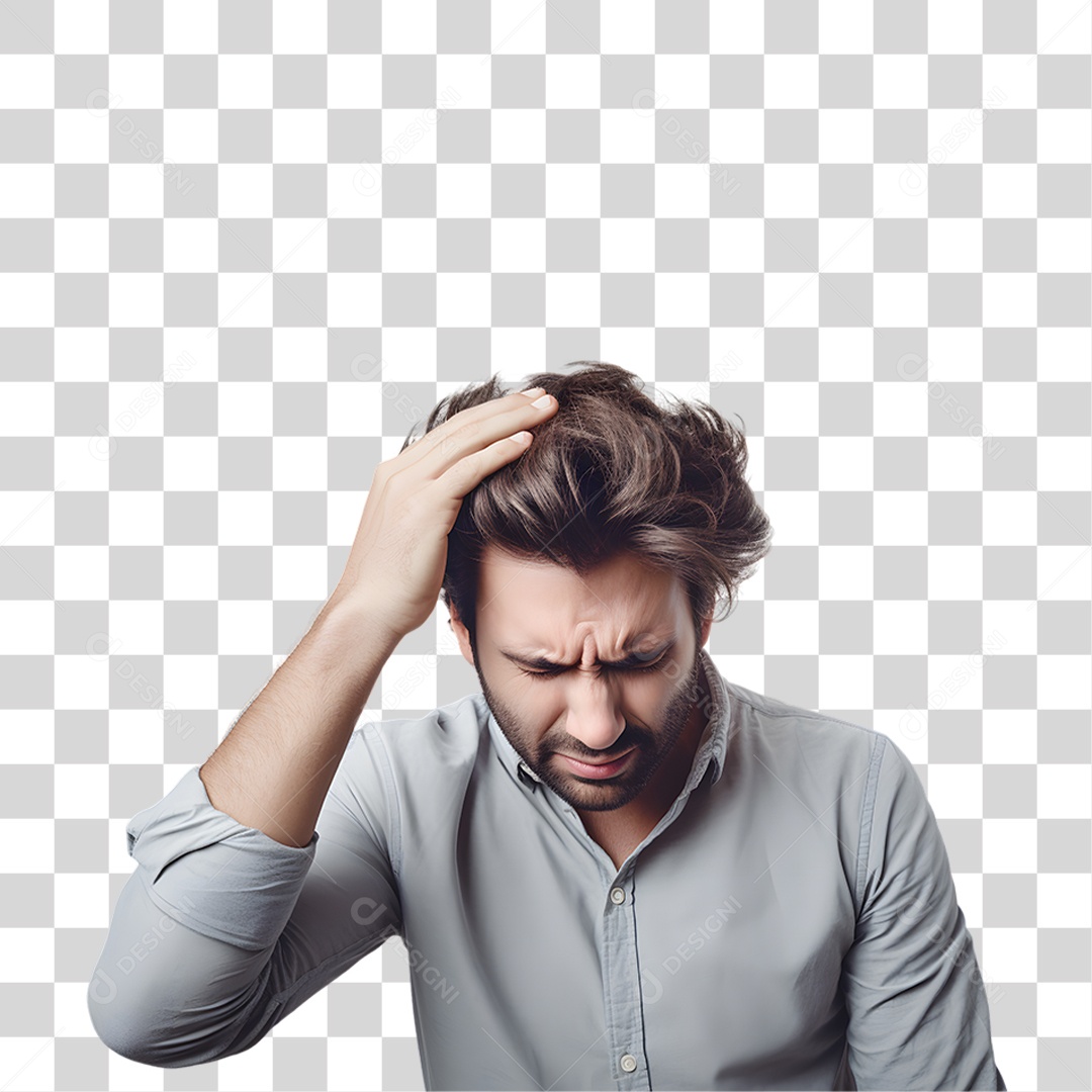 Homem com Enxaqueca Forte PNG Transparente