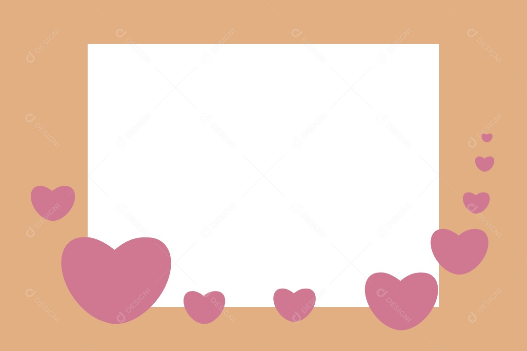 Moldura de Corações Vetor EPS