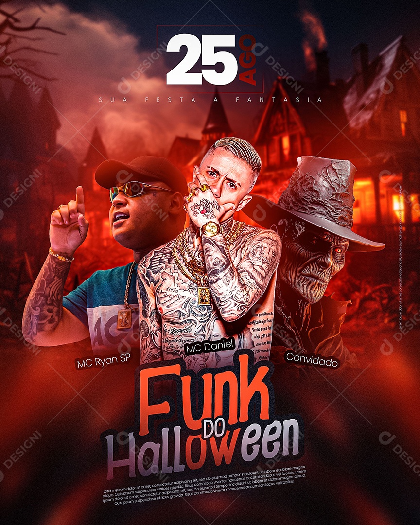 Flyer Funk do Halloween Social Media PSD Editável