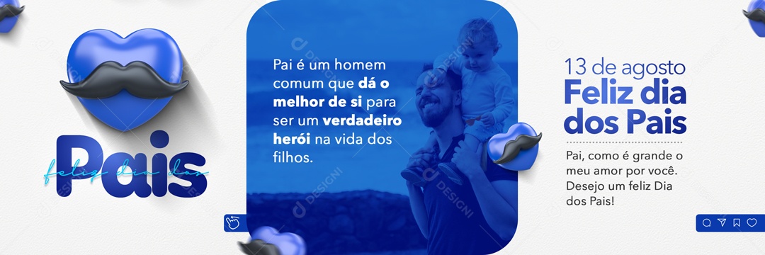 Carrossel Feliz Dia Dos Pais Social Media PSD Editável