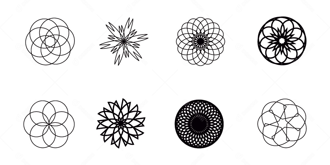 Conjunto de Mandalas Vetor EPS