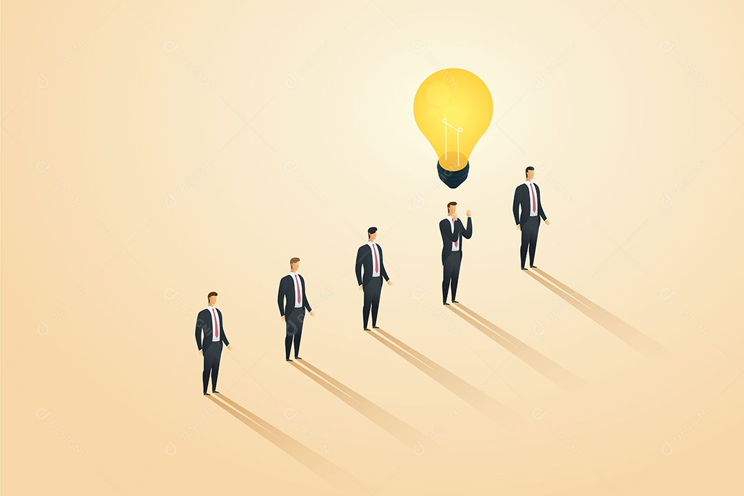 Empresário criativo se destaca na multidão Ilustração Vetor EPS