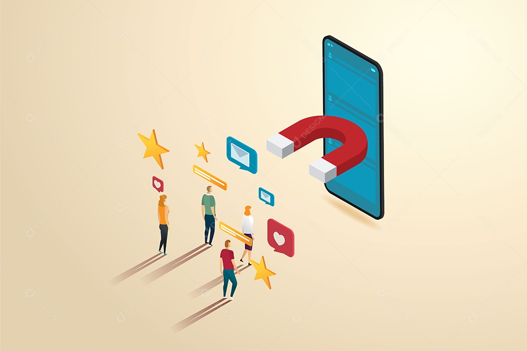 Pessoas Andando Cheias de Ícones para Celular Vetor EPS