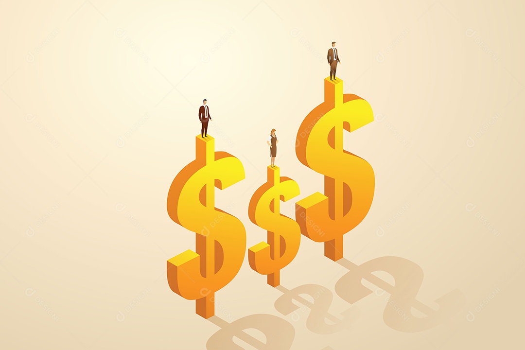 Empresários e Empresárias Em Ícones de Dólar Vetor EPS