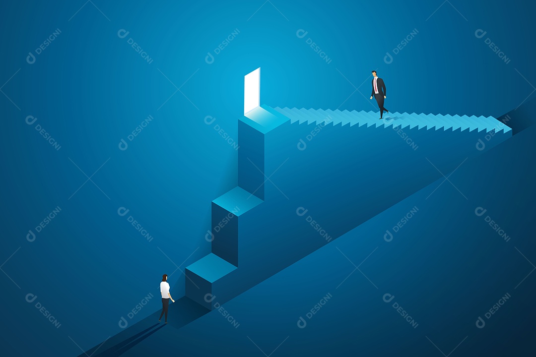 Oportunidades de Negócios Desiguais Entre Empresários e Empresárias Em Diferentes Oportunidades Vetor EPS