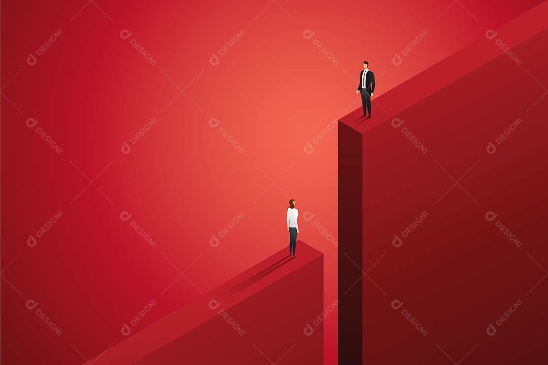 Empresário Em Posição Superior à Empresária Vetor EPS