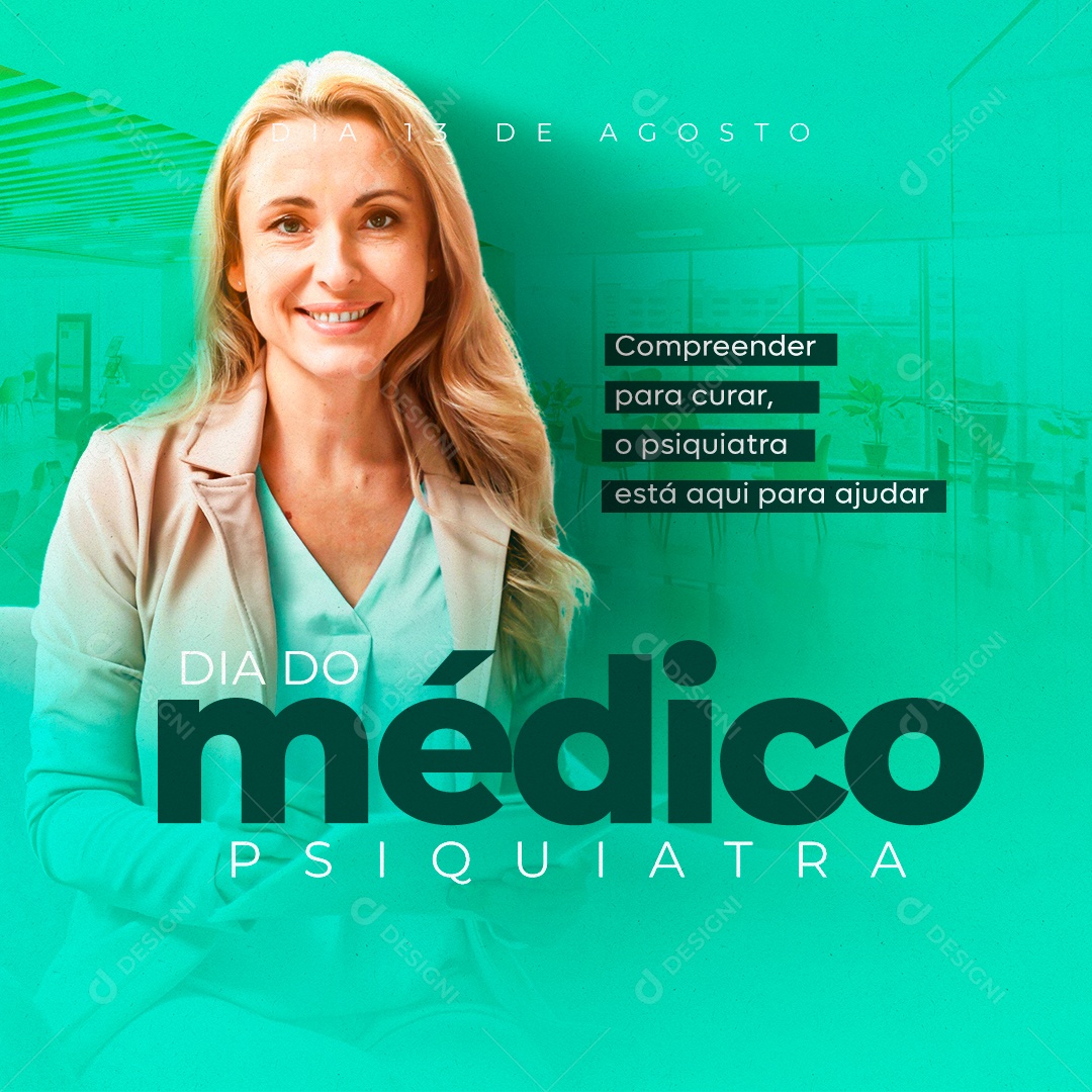 Dia do Médico Psiquiatra Social Media PSD Editável