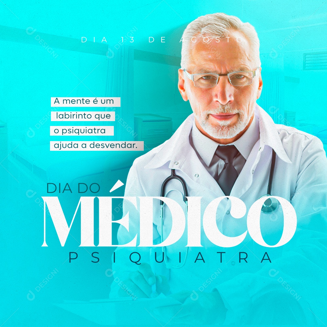 Dia do Médico Psiquiatra Social Media PSD Editável