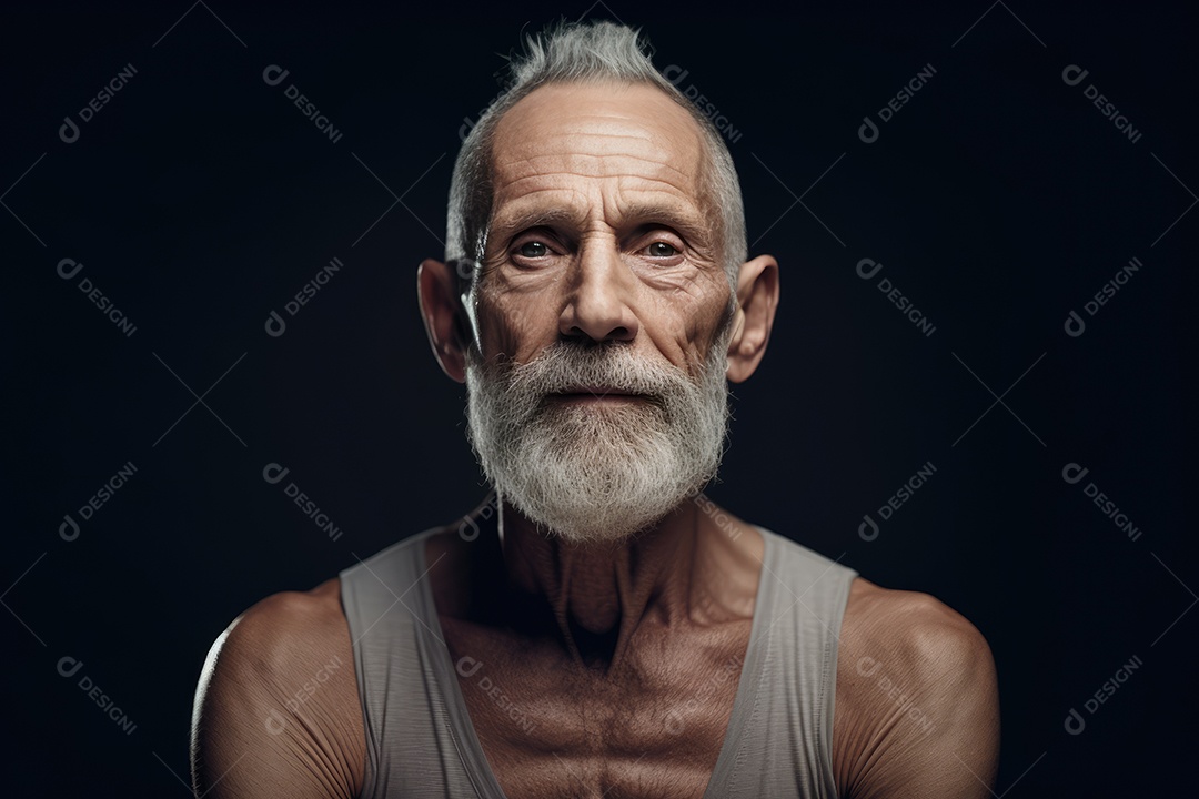 Um homem mais velho de estilo moderno posando seriamente