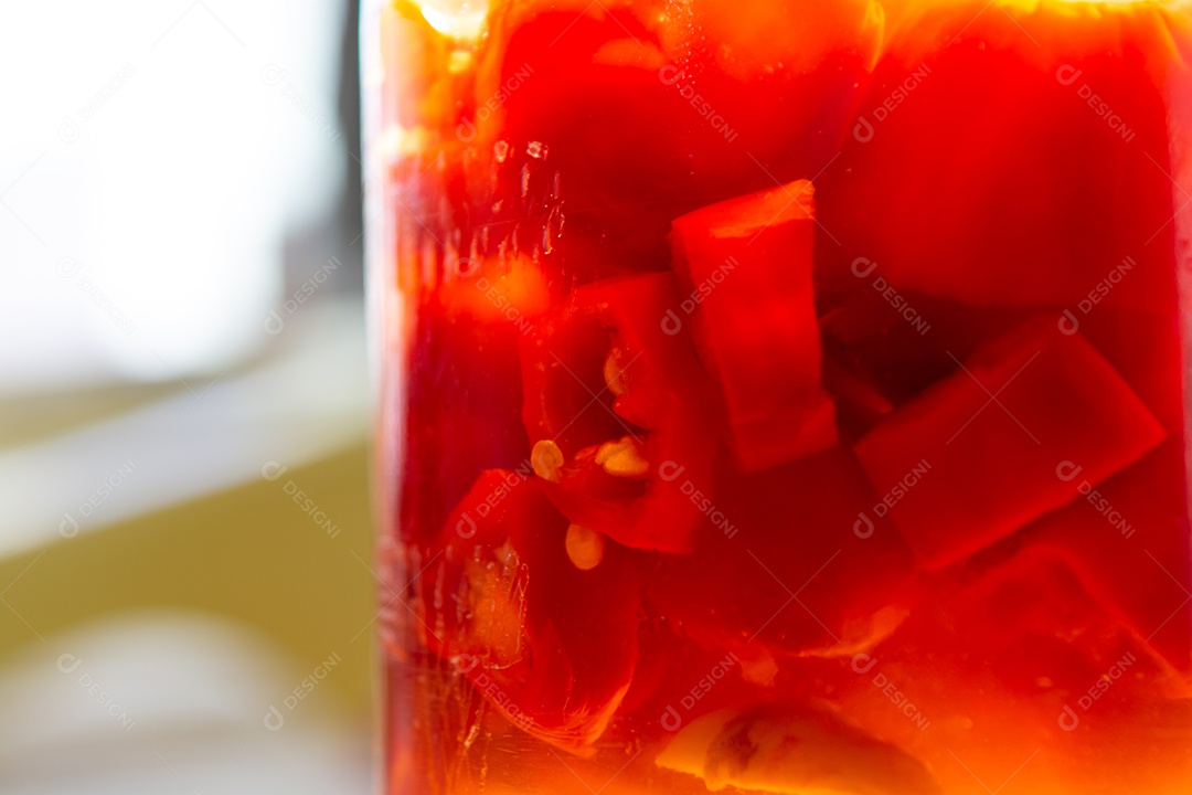 Pote de pimenta em conserva