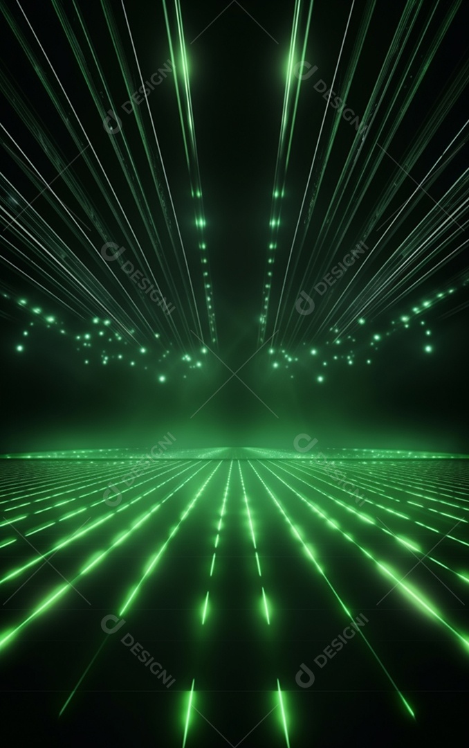 Plano de fundo com iluminação de holofotes verdes